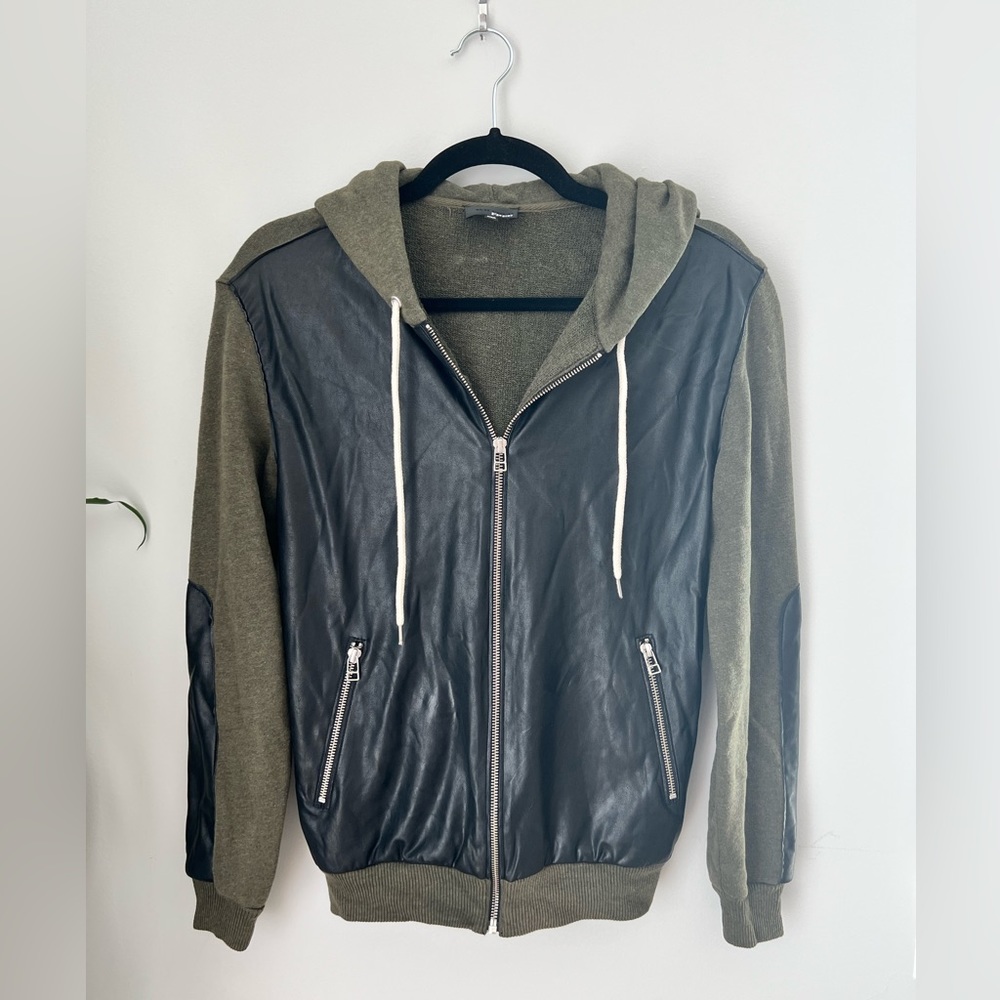 Arizia Wilfred Free Leather Zip Up Sweatshirt